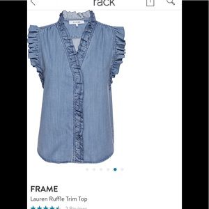 Frame Lauren Ruffle Trim Top Size XL (runs small, more like a L)